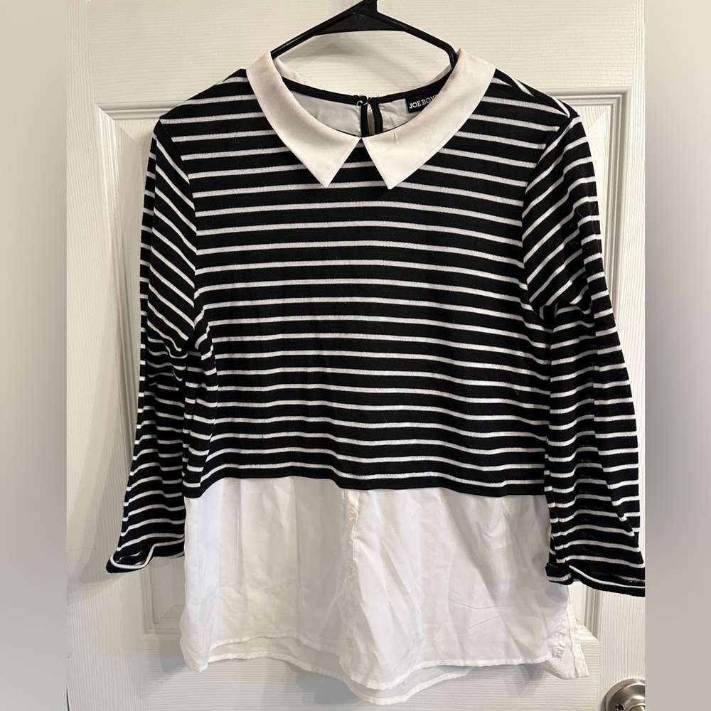 joe boxer | black and white striped shirt jumper